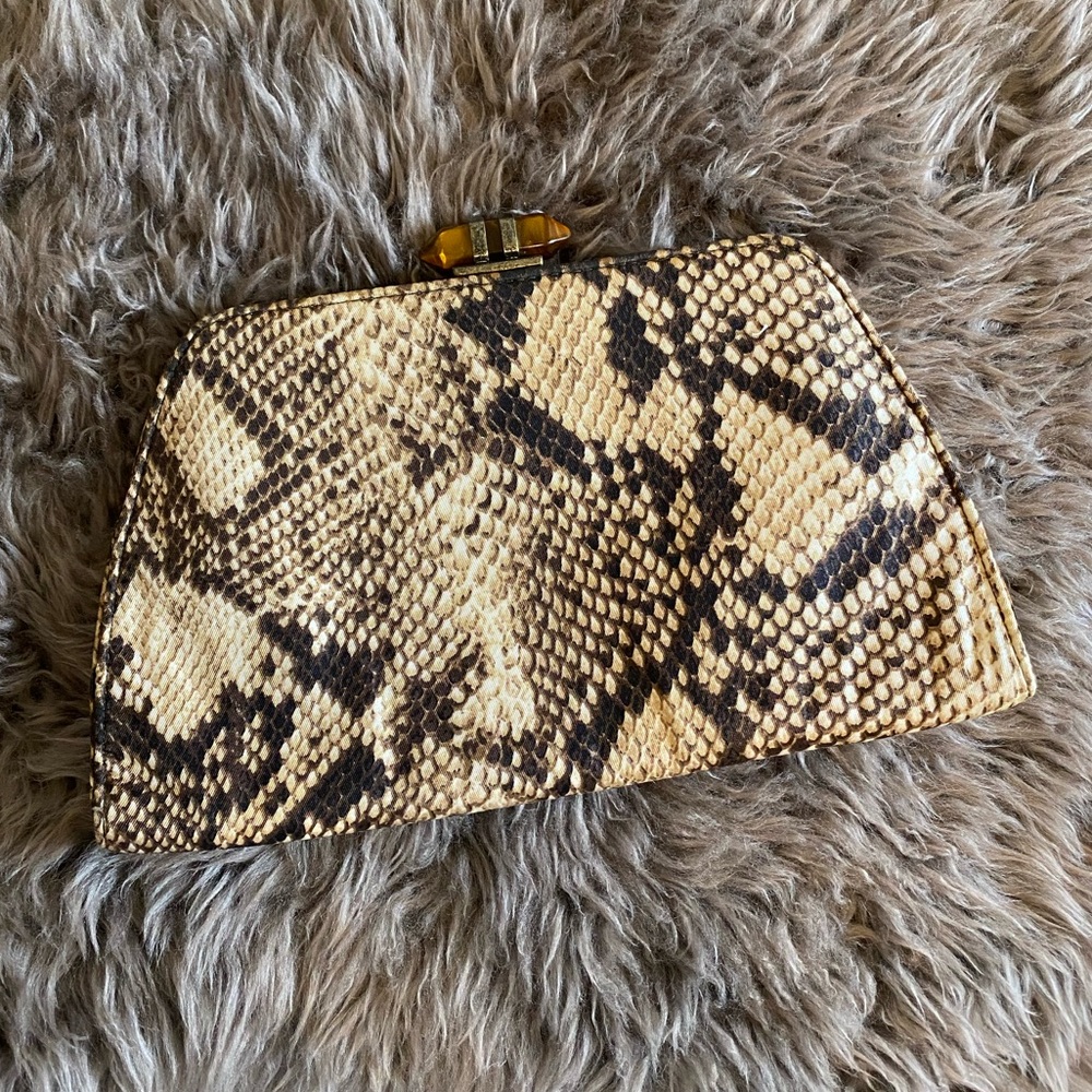 Vintage Banana Republic Silk Snakeskin Clutch